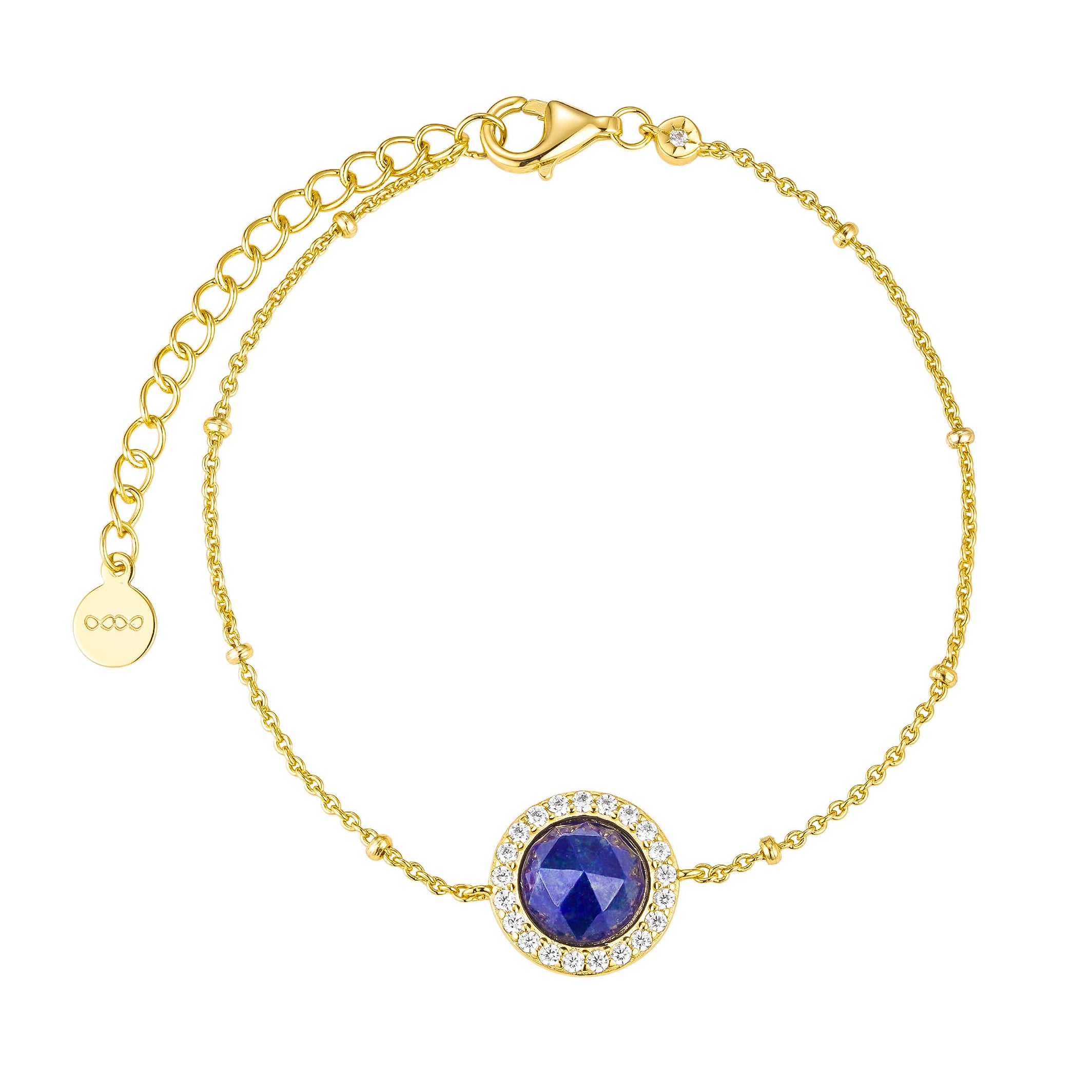 Nebula Halo satellite Bracelet/18K Yellow Gold & Lapis Lazuli